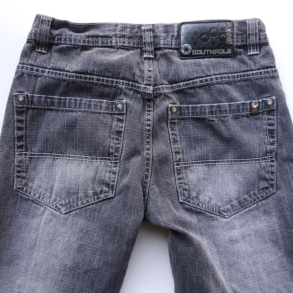 Southpole 4180 Jeans Mens 32x27 Black Fade Baggy Y2K Hip Hop Grunge Skater - Picture 4 of 15